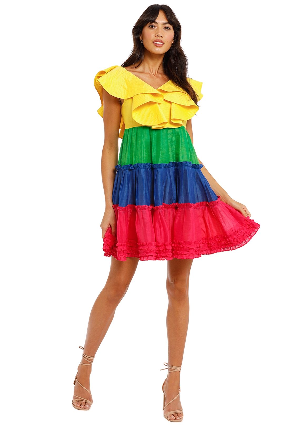 LEO LIN Chariot Mini Dress Rainbow Block