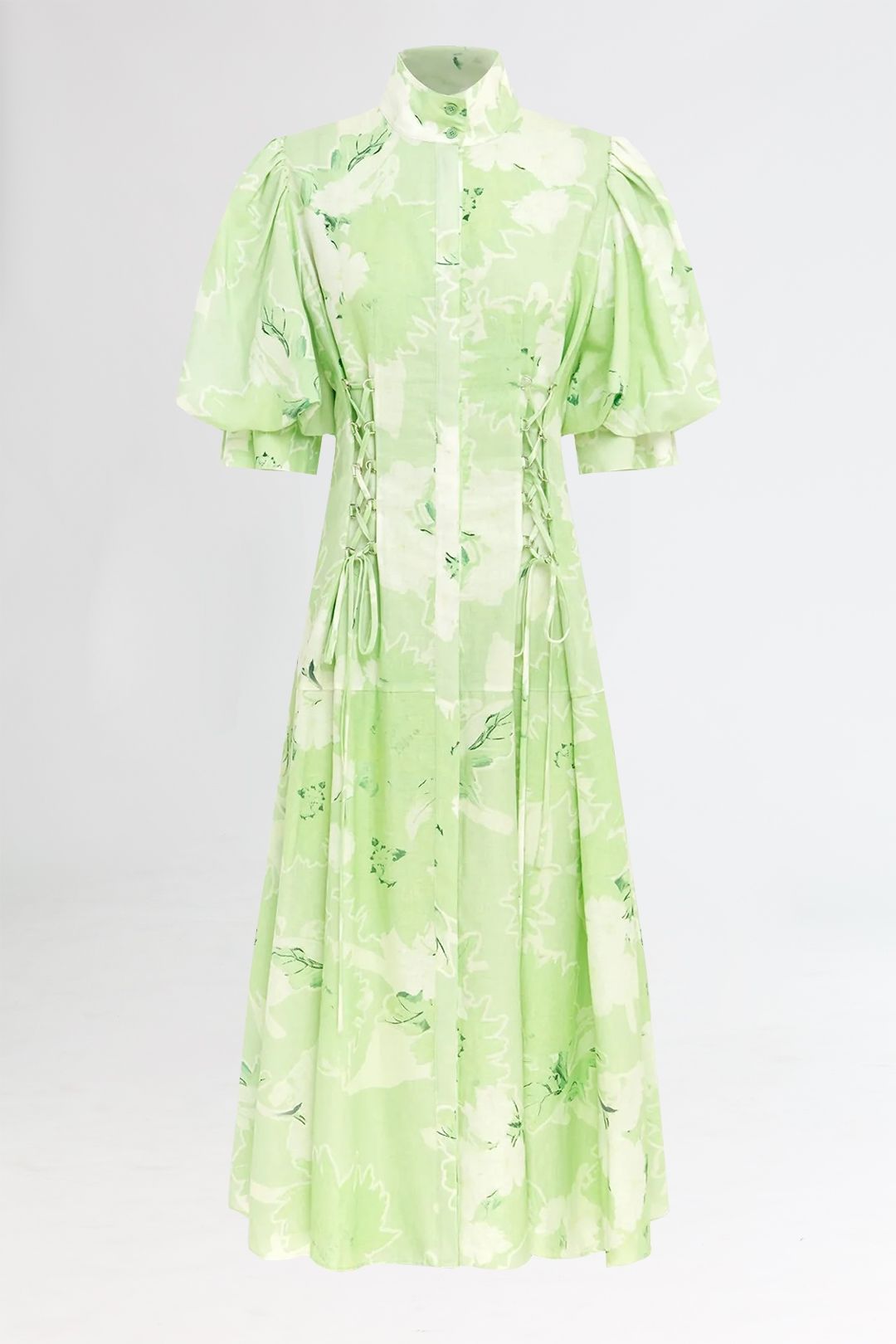 LEO LIN Anneke Drawstring Midi Dress Sage