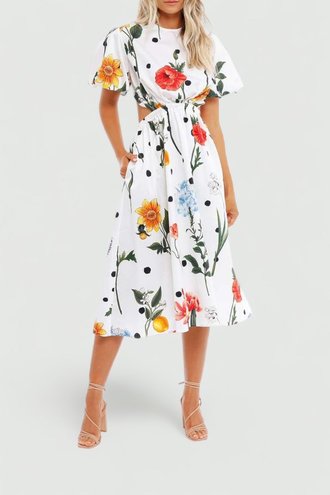 LEO LIN La Flor Dress Multi backless