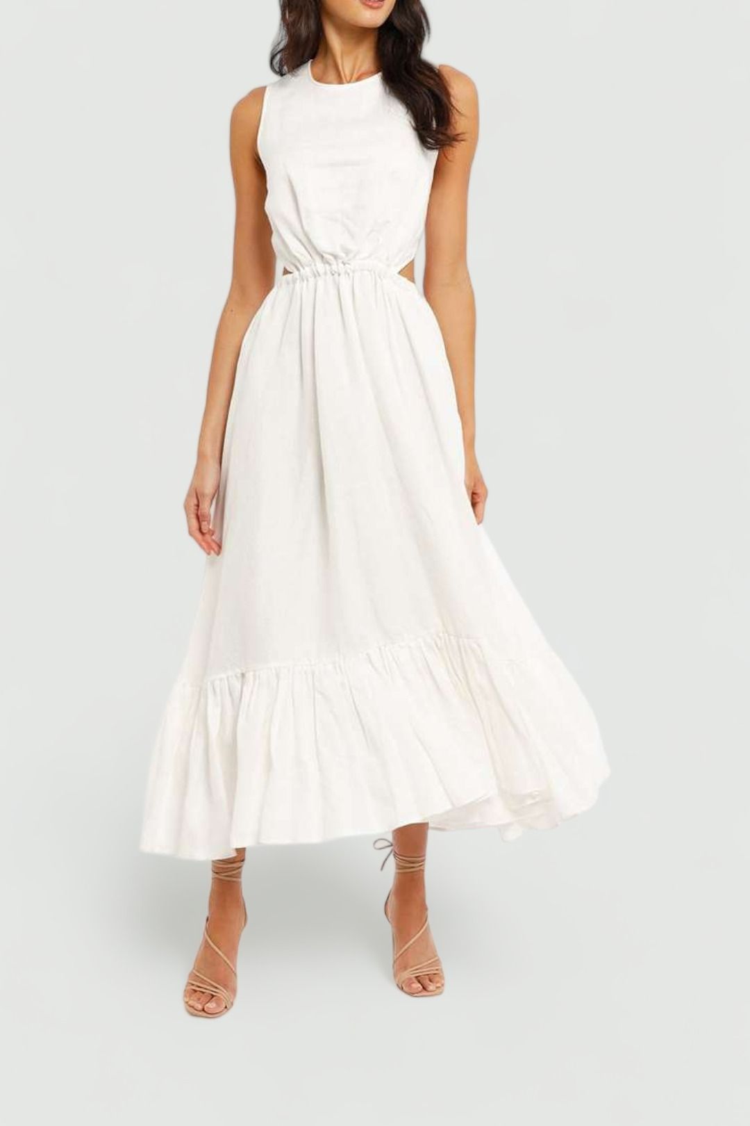 LEO LIN Luminous Linen Cutout Dress