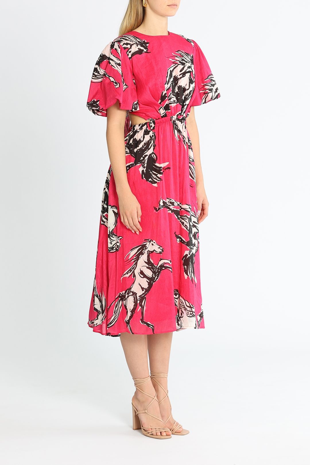 LEO LIN Wild Horses Cut Out Dress Midi