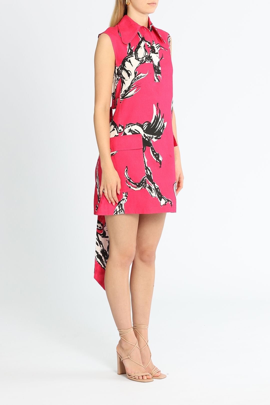 LEO LIN Wild Horses Mini Dress Collared