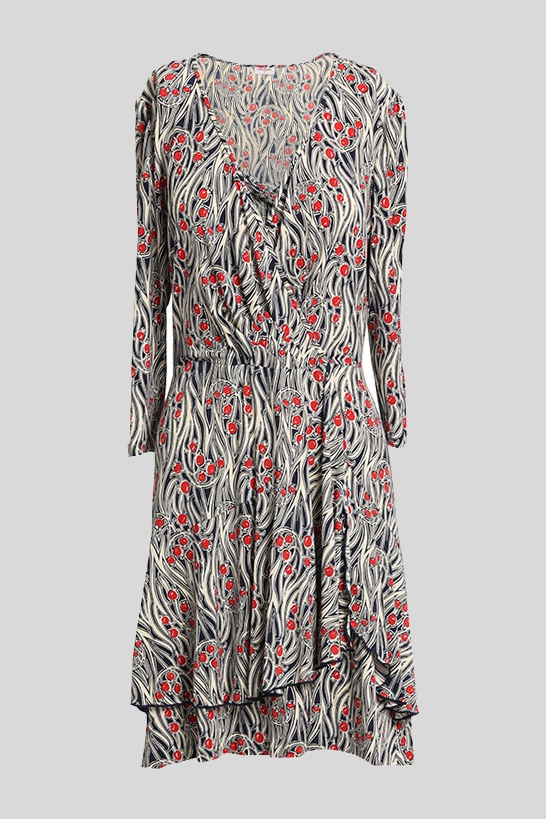 Leona Edmiston - Cherry Wrap Bodice Flared Dress