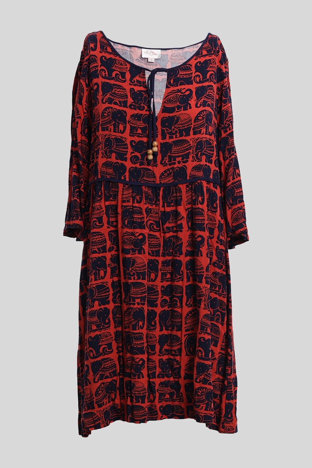Leona Edmiston - Elephant Print Gathered Waist Dress