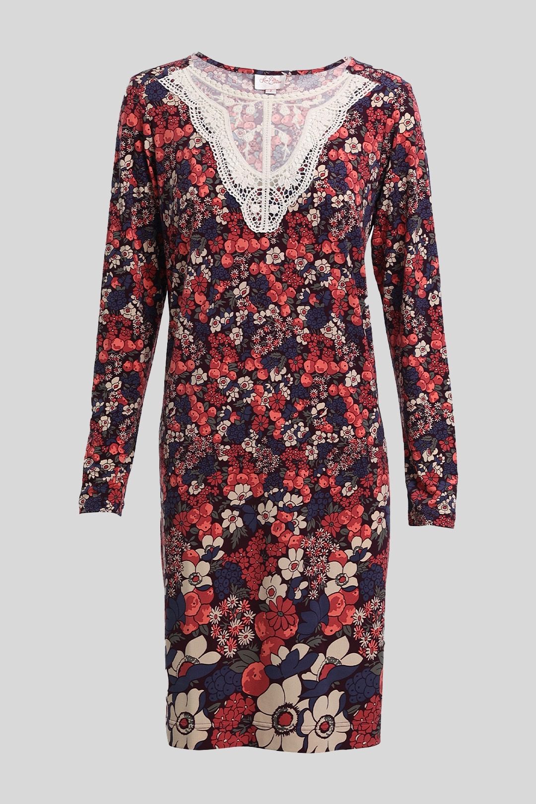 Leona Edmiston - Floral Shift Dress with Lace Bodice
