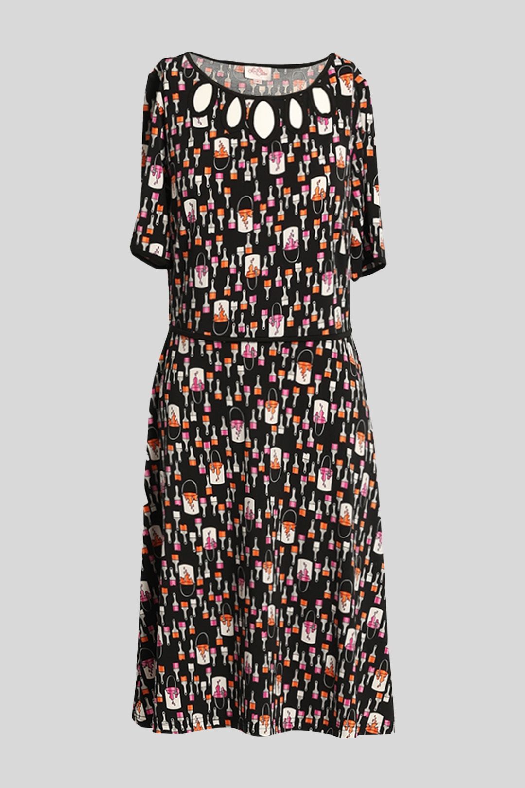 Leona Edmiston - Keyhole Black Paint Dress