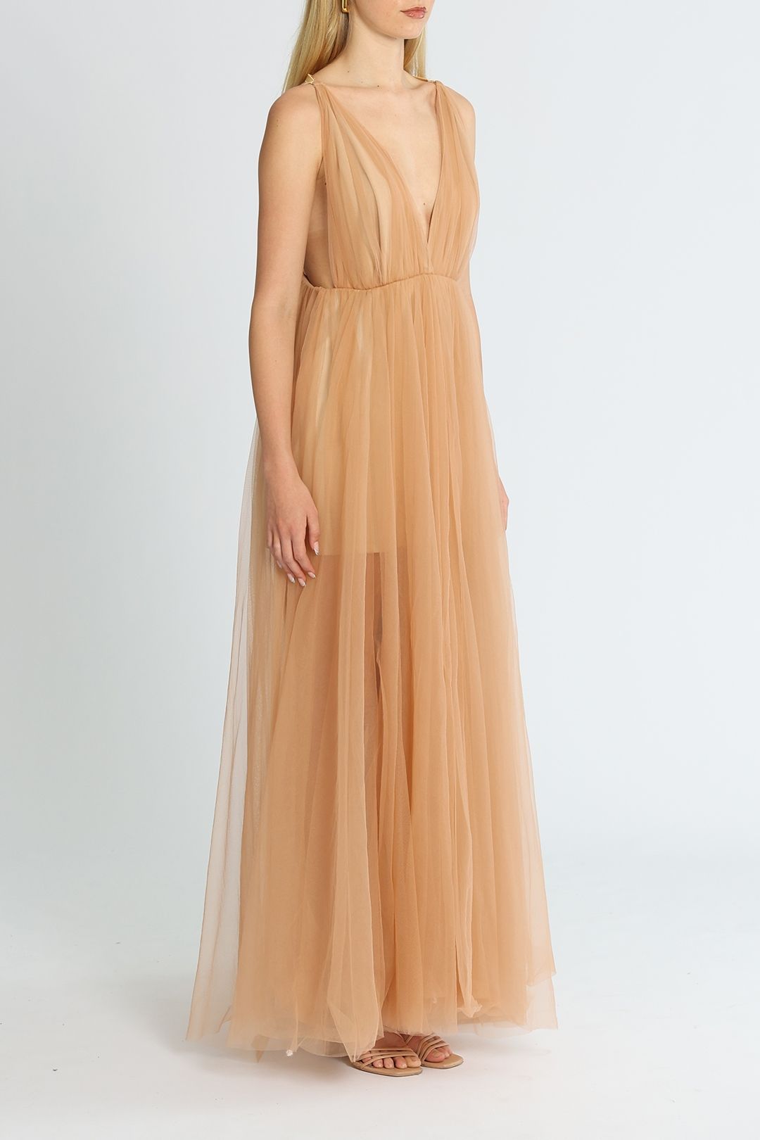 Lexi Amalie Dress Apricot Mesh