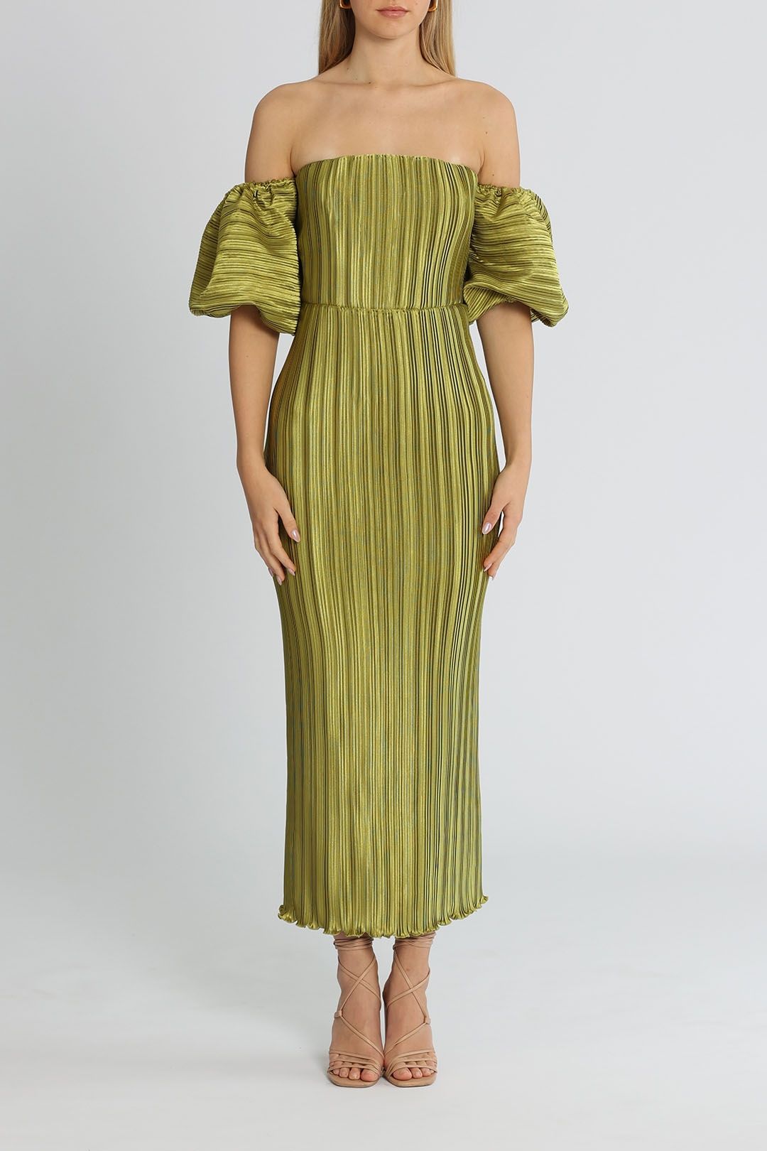 Lidee Sirene Gown Olive Off Shoulder