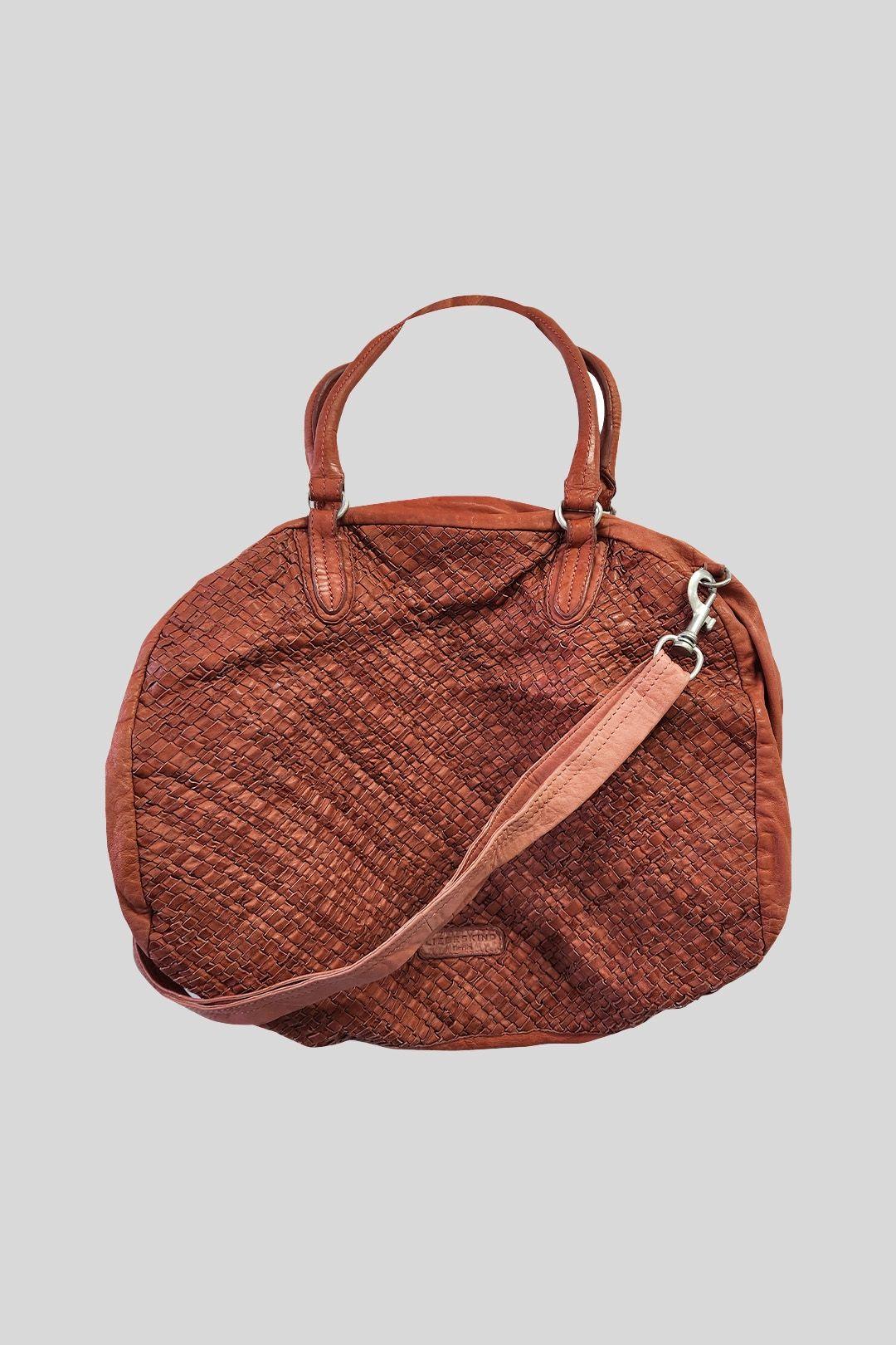 Woven Tote Bag in Coral