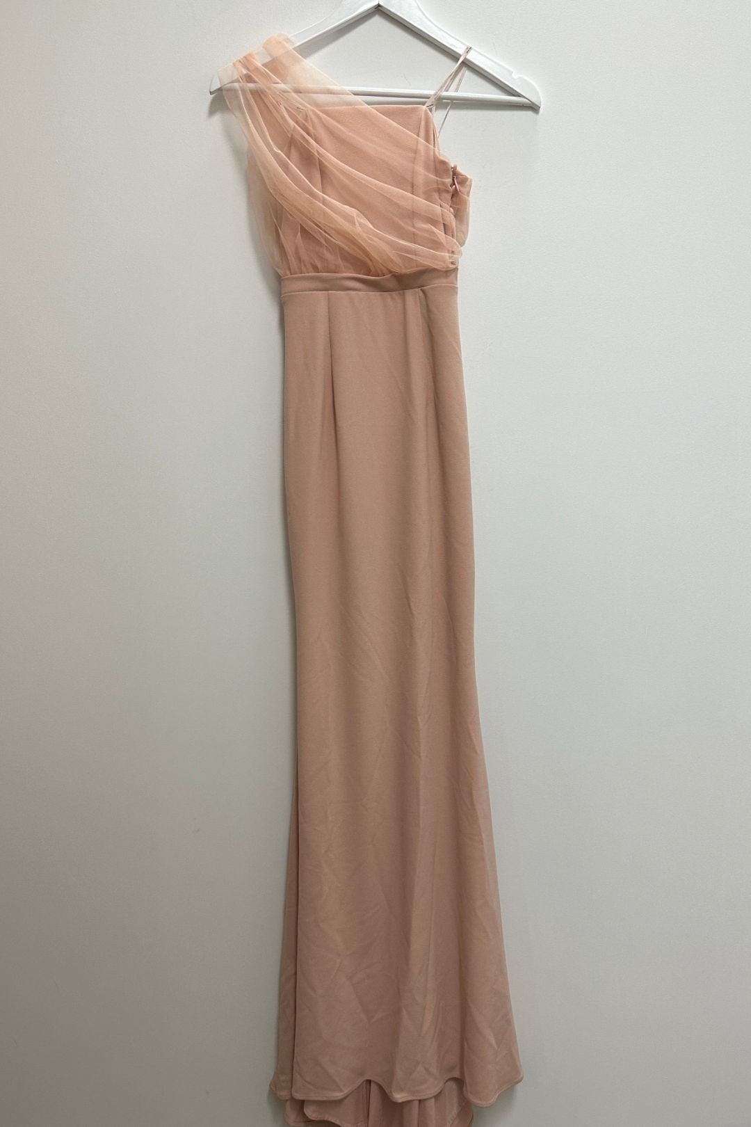 Love Honor Livia One Shoulder Gown in Rose Quartz