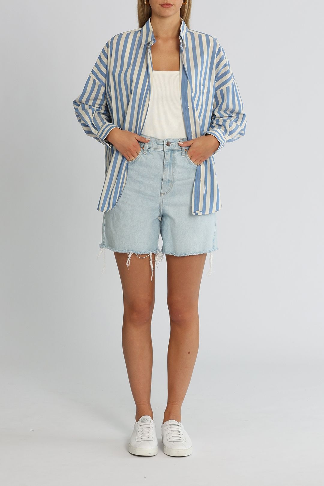 Lydia Shirt - Charcoal Stripe