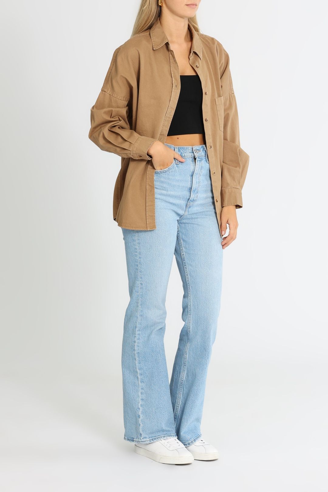 LMND Diaz Long Sleeve Shirt Toffee Pocket