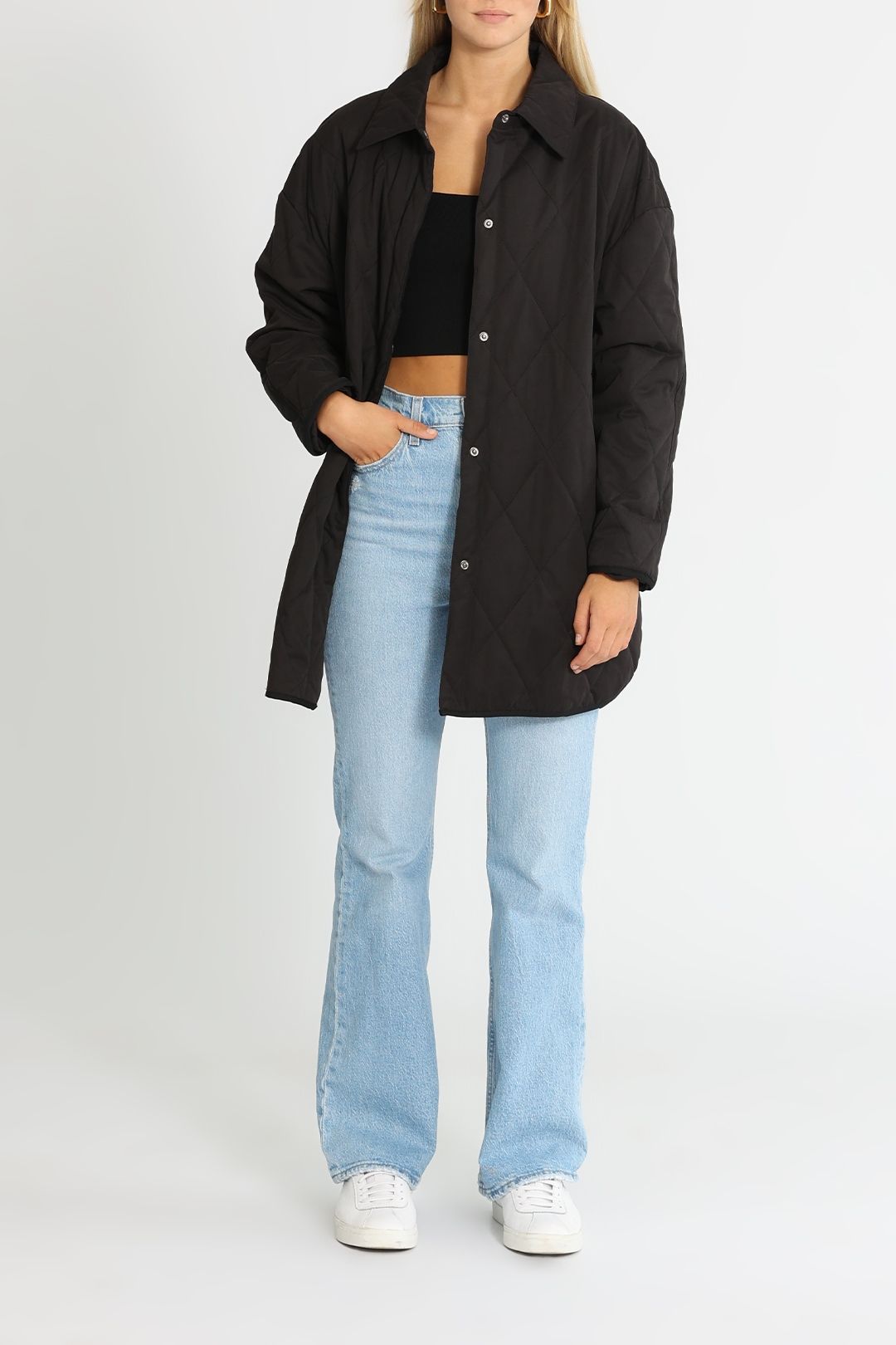 LMND Parker Quilted Jacket Black