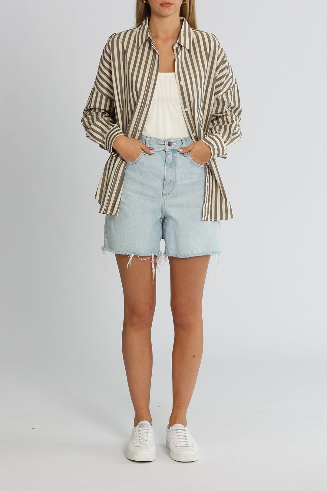 LMND The Chiara Long Sleeve Stripes Cafe