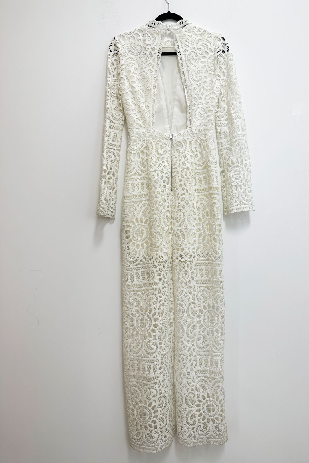 Grace and Hart Long Sleeve White Lace Formal Dress
