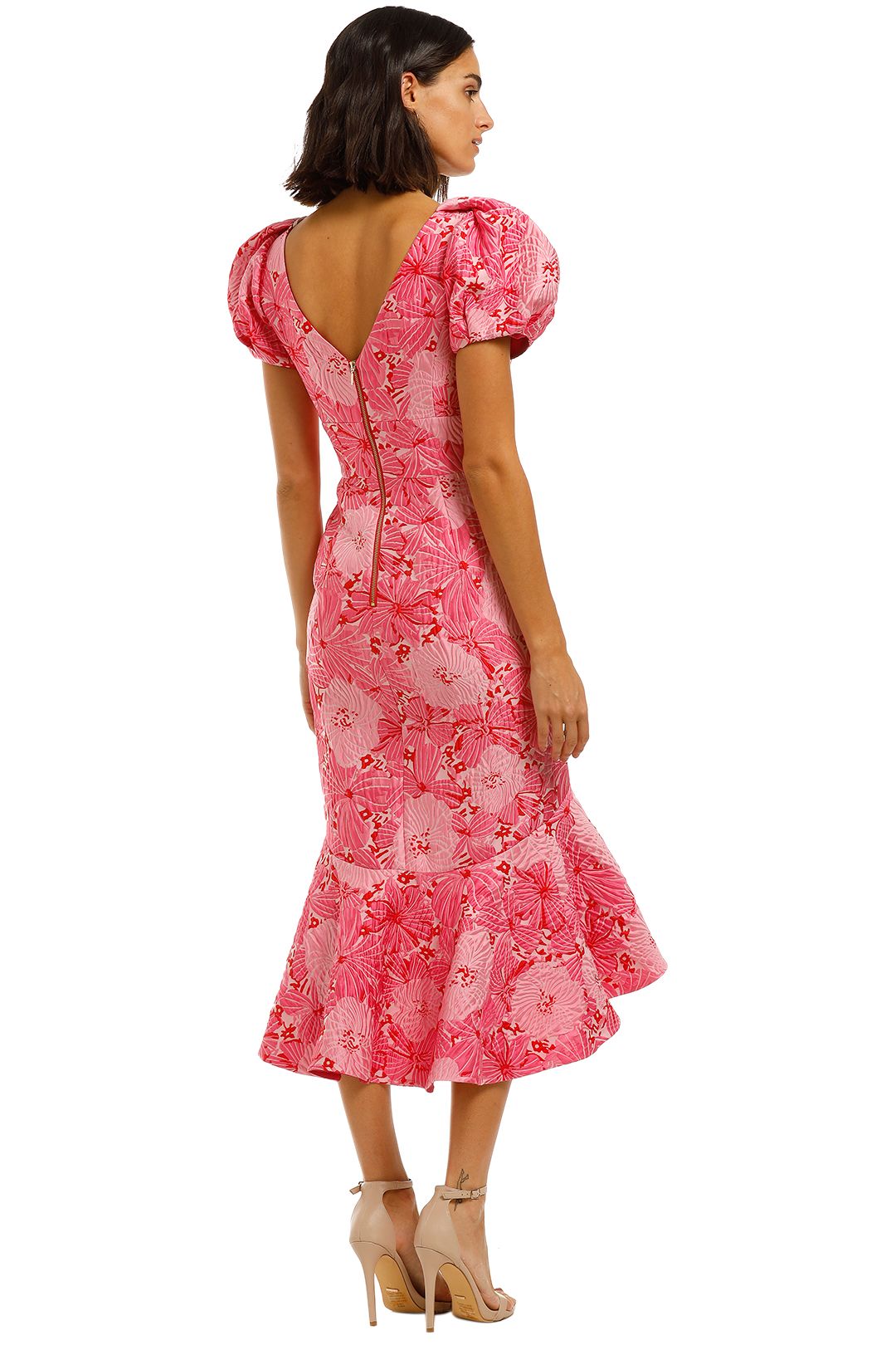 Love-Honor-Argento-Midi-Pink-Floral-Back