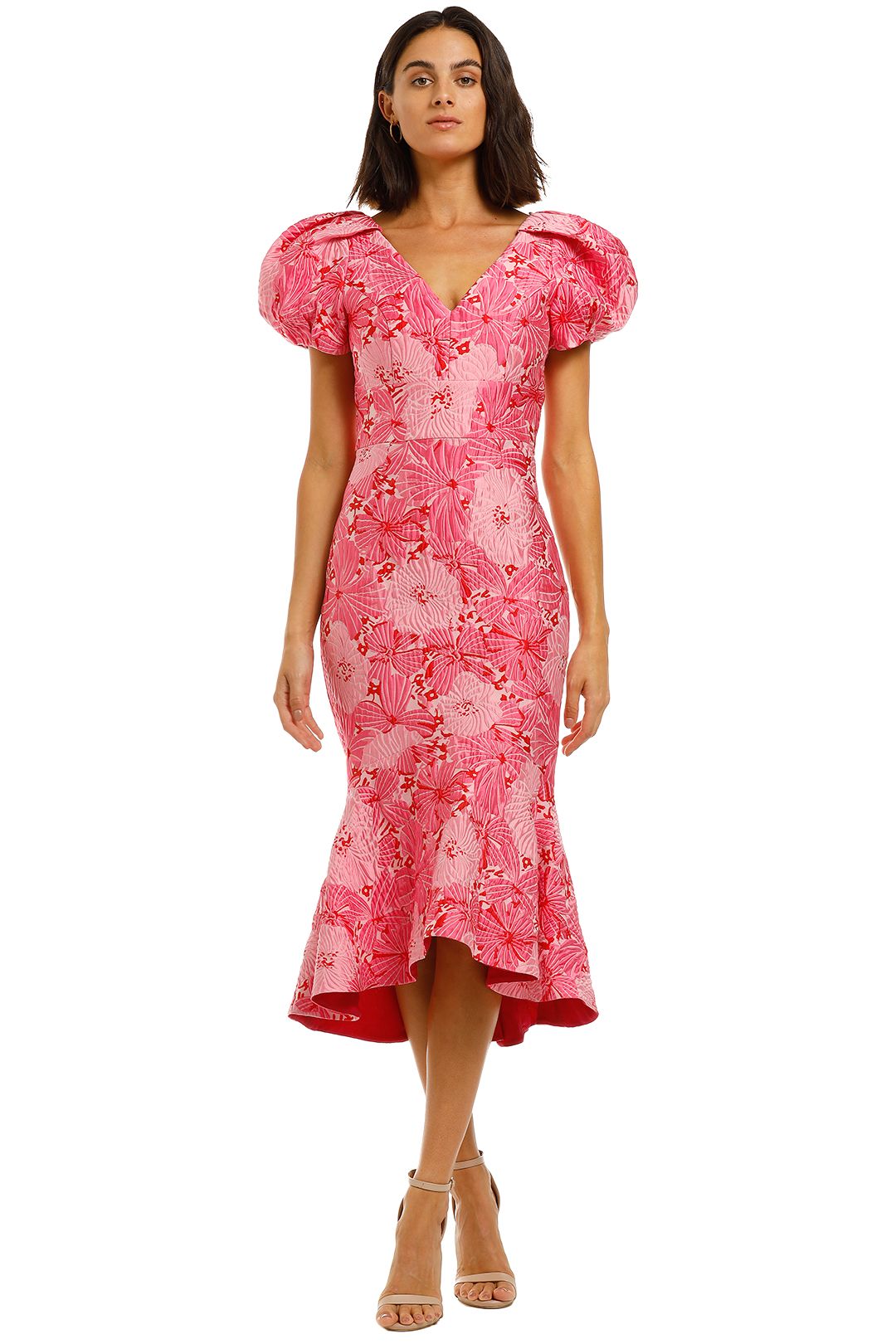 Love-Honor-Argento-Midi-Pink-Floral-Front