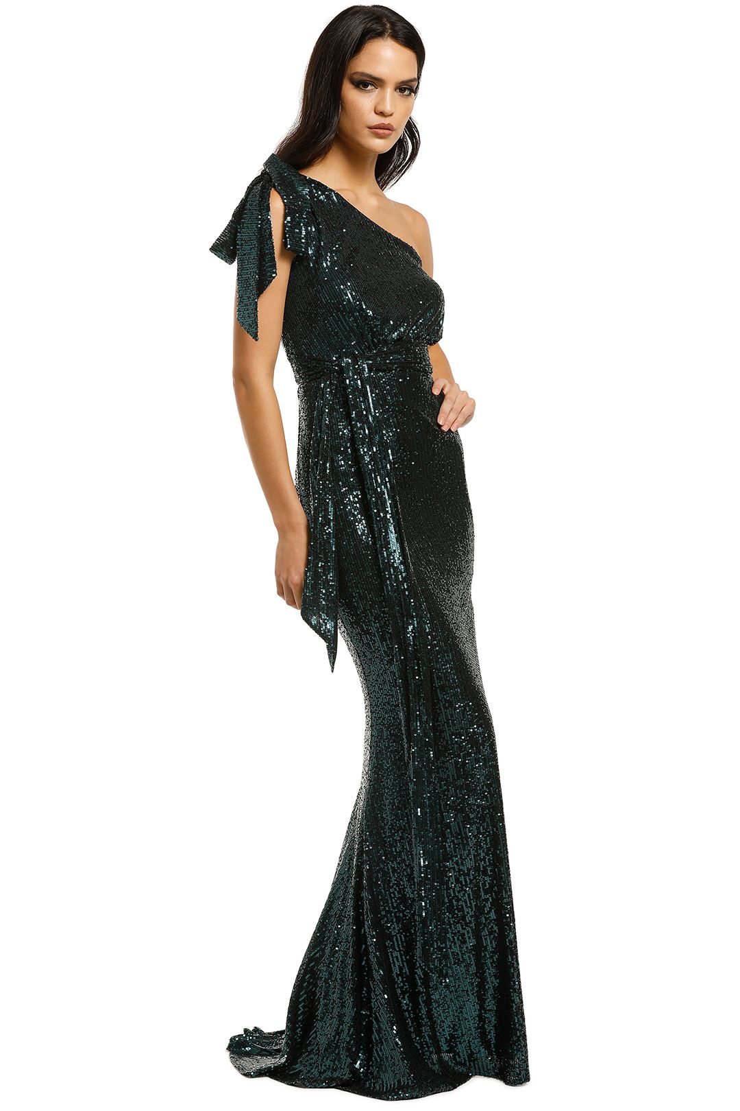 Love-Honor-Scala-Sequin-Gown-Emerald-Side
