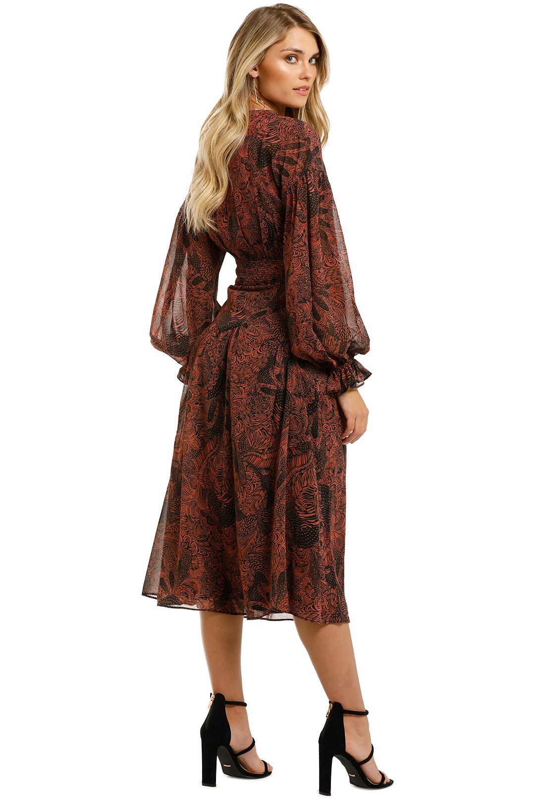 Lover-Lonesome-Dove-Pintuck-Midi-Dress-Black-Back