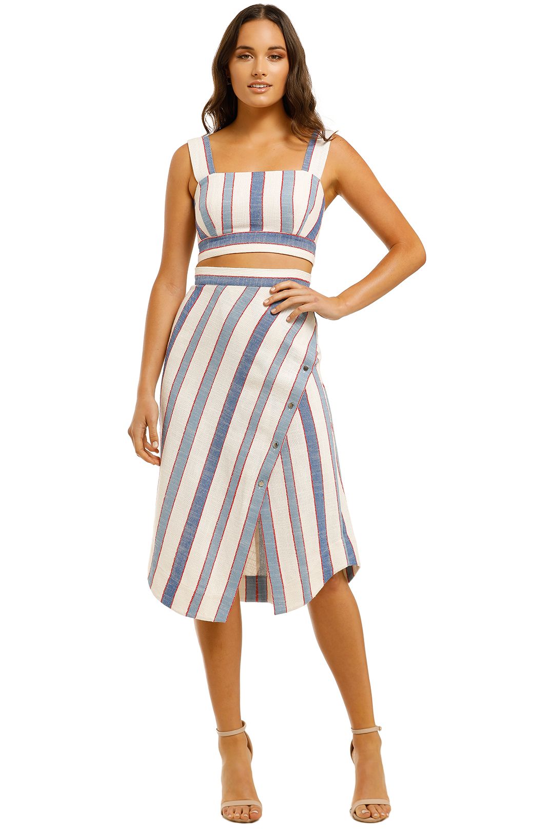 Lover-Marrakech-Crop-Top-and-Skirt-Set-Blue-Ivory-Front