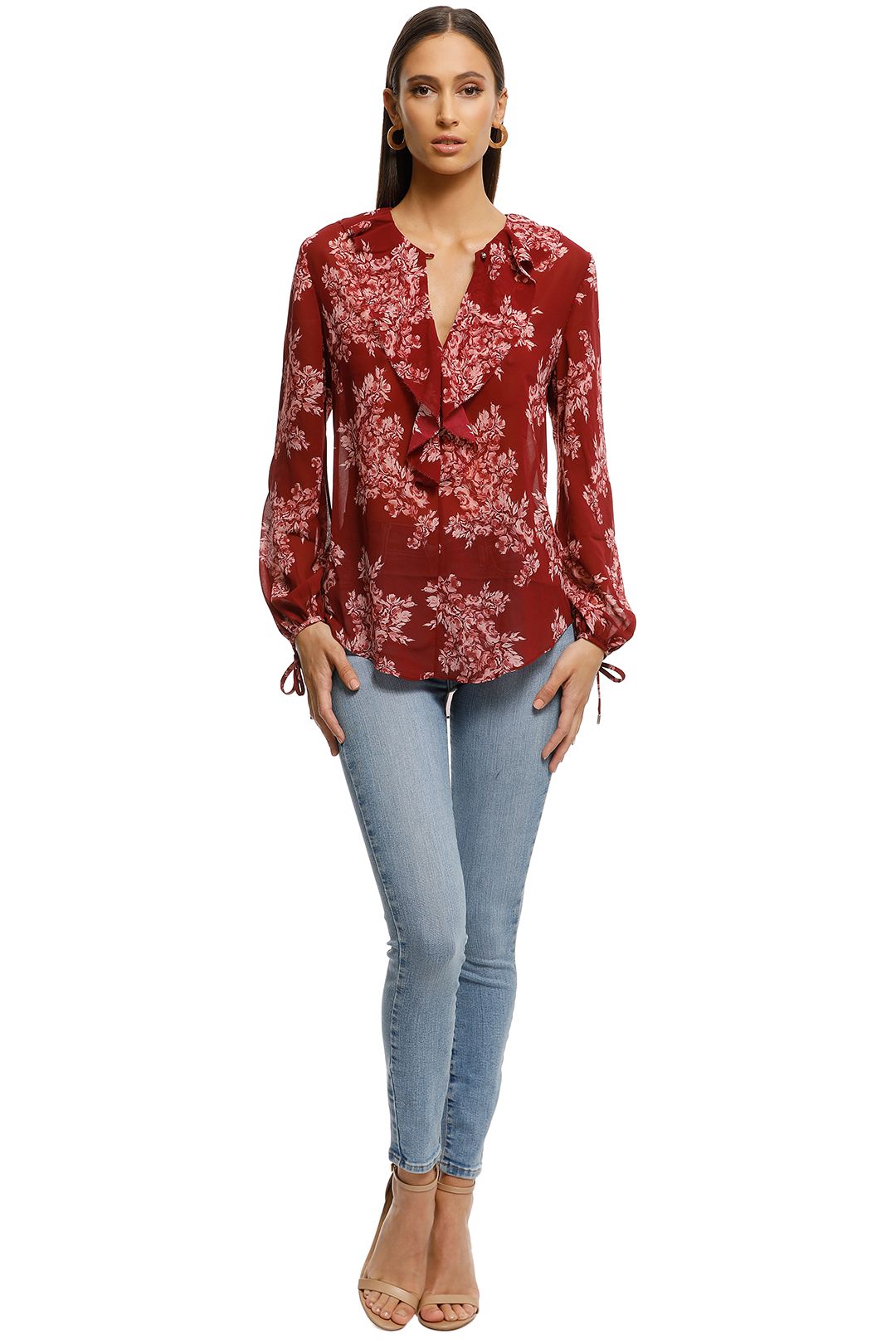 Lover-Mayflower-Blouse-Red-Floral-Front