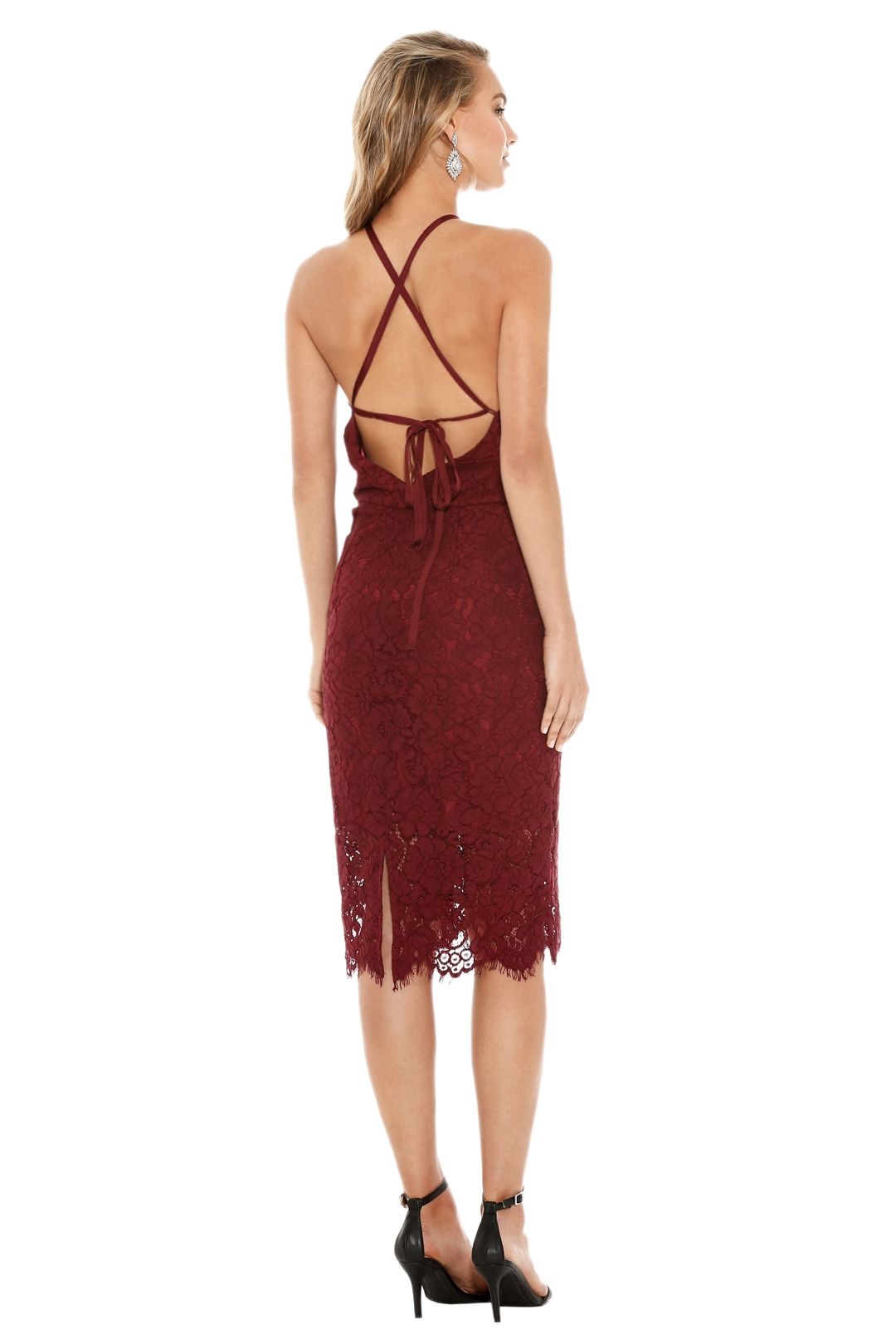 Lover - Ruby Oasis Halter Dress - Red - Back