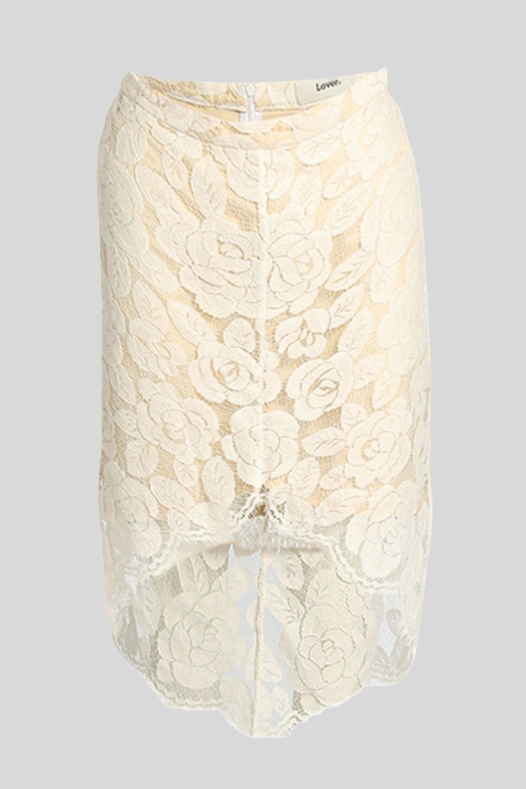 Lover - White Floral Lace Mini Skirt
