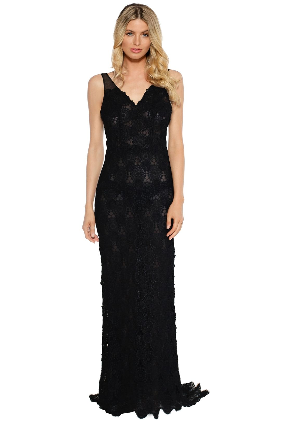 LUOM.O - Onyx Dress - Black Lace - Front