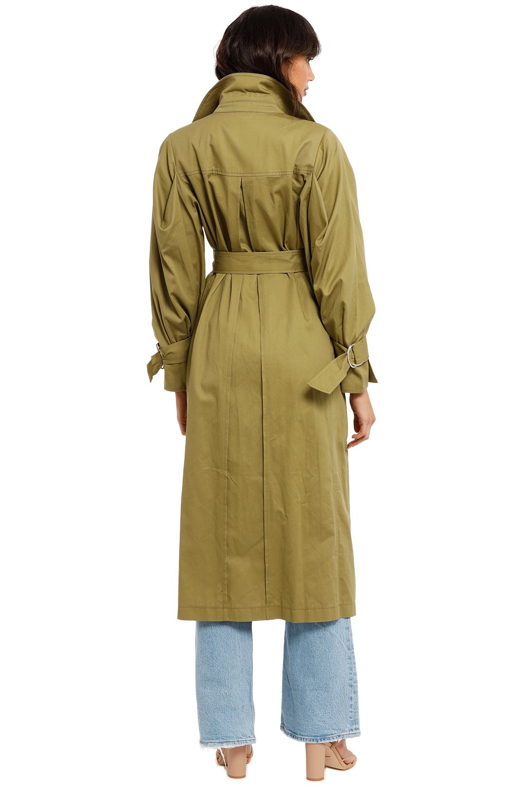 Magali Pascal Stevie Trench Olive lapel
