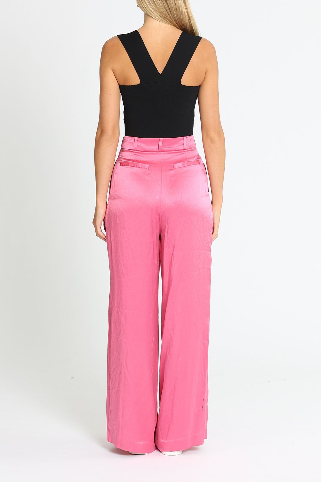Maison Essentiele Bed Suit Pant Pink Satin