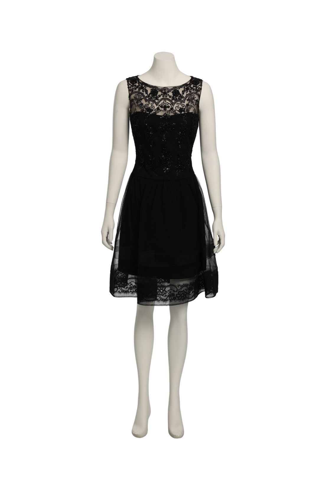 Marchesa notte - Black Lace Fit and Flare Mini Dress