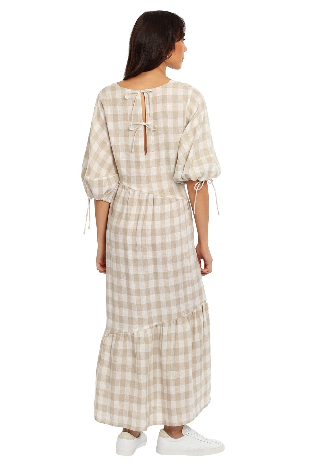 Marle Ivy Dress Beige balloon sleeve