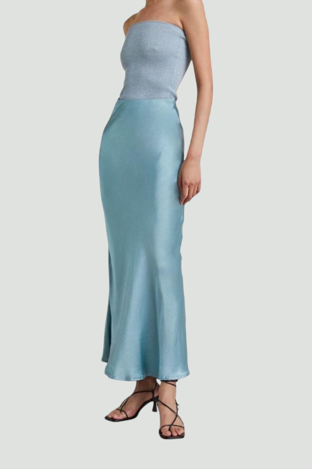 Bec and Bridge - Marley Satin Maxi Skirt in Blue