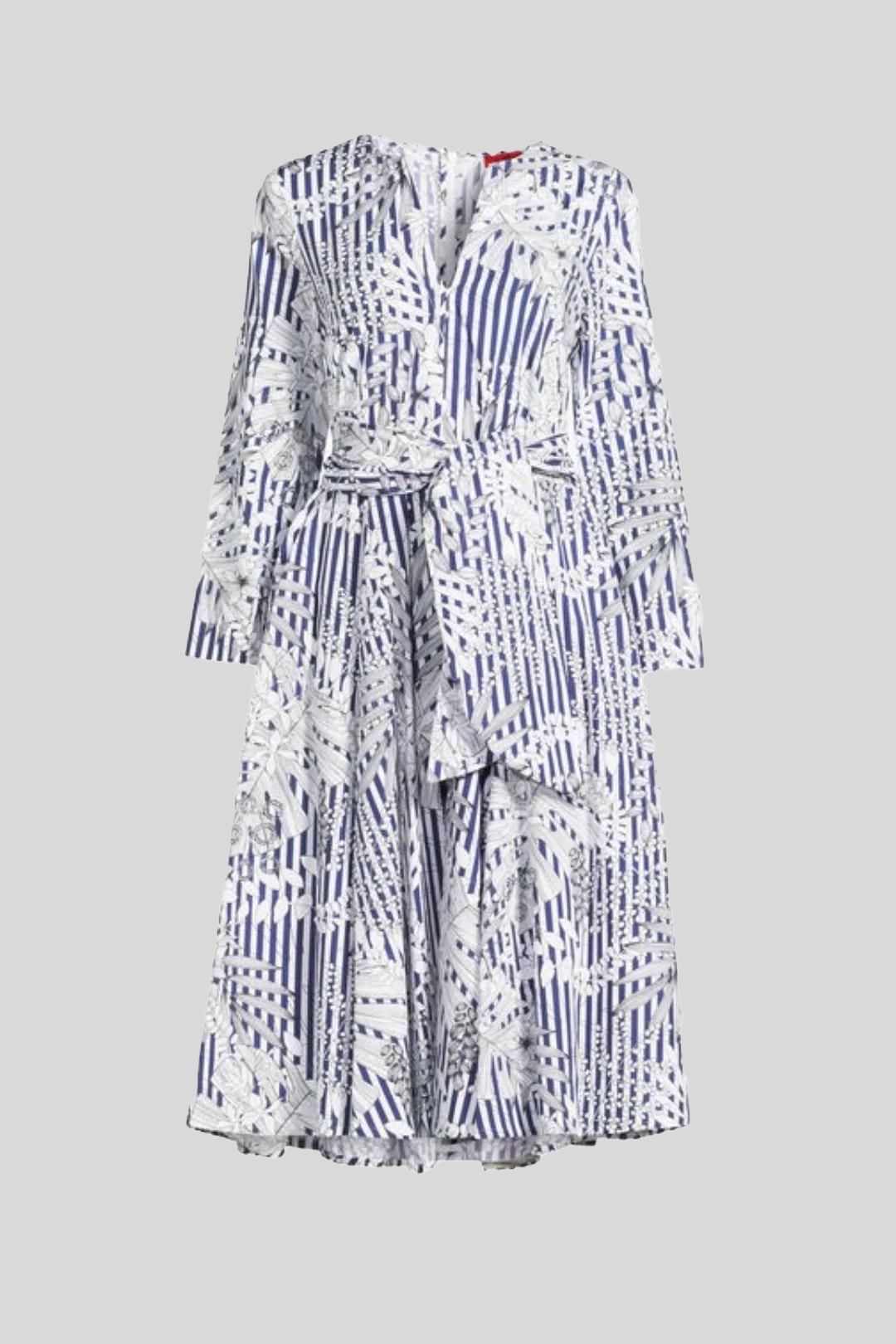Bandolo Long Sleeve Printed Flared Midi Dress