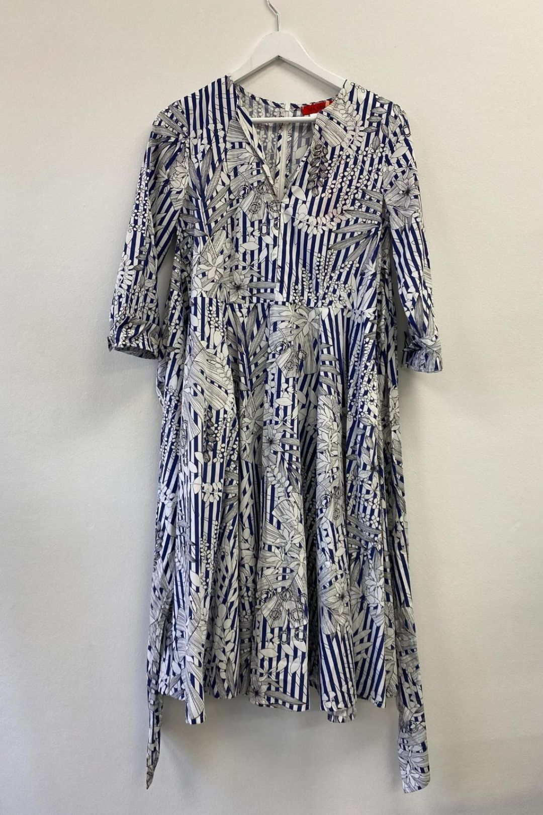 Bandolo Long Sleeve Printed Flared Midi Dress