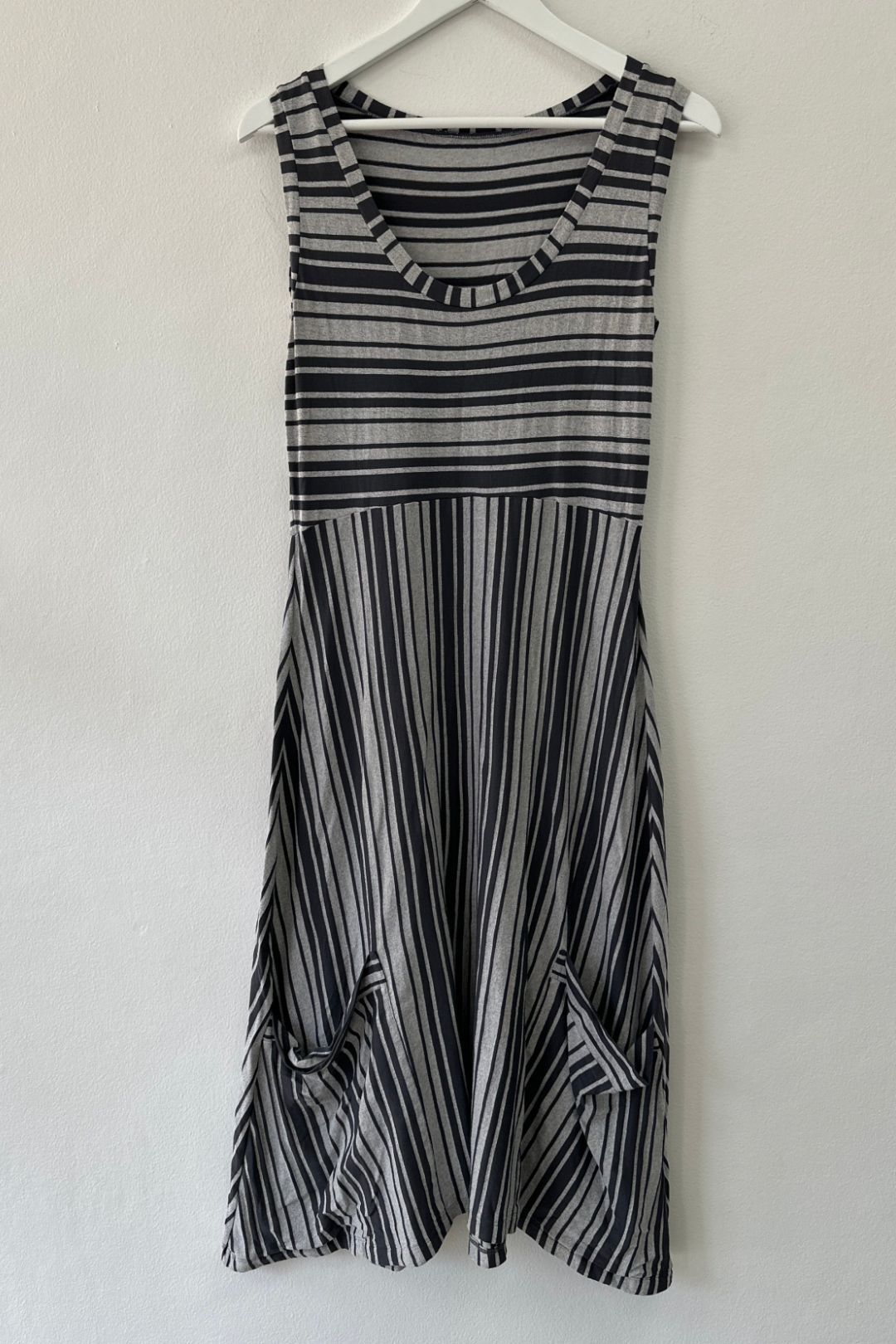 Metalicus - Striped Midi Pocket Dress