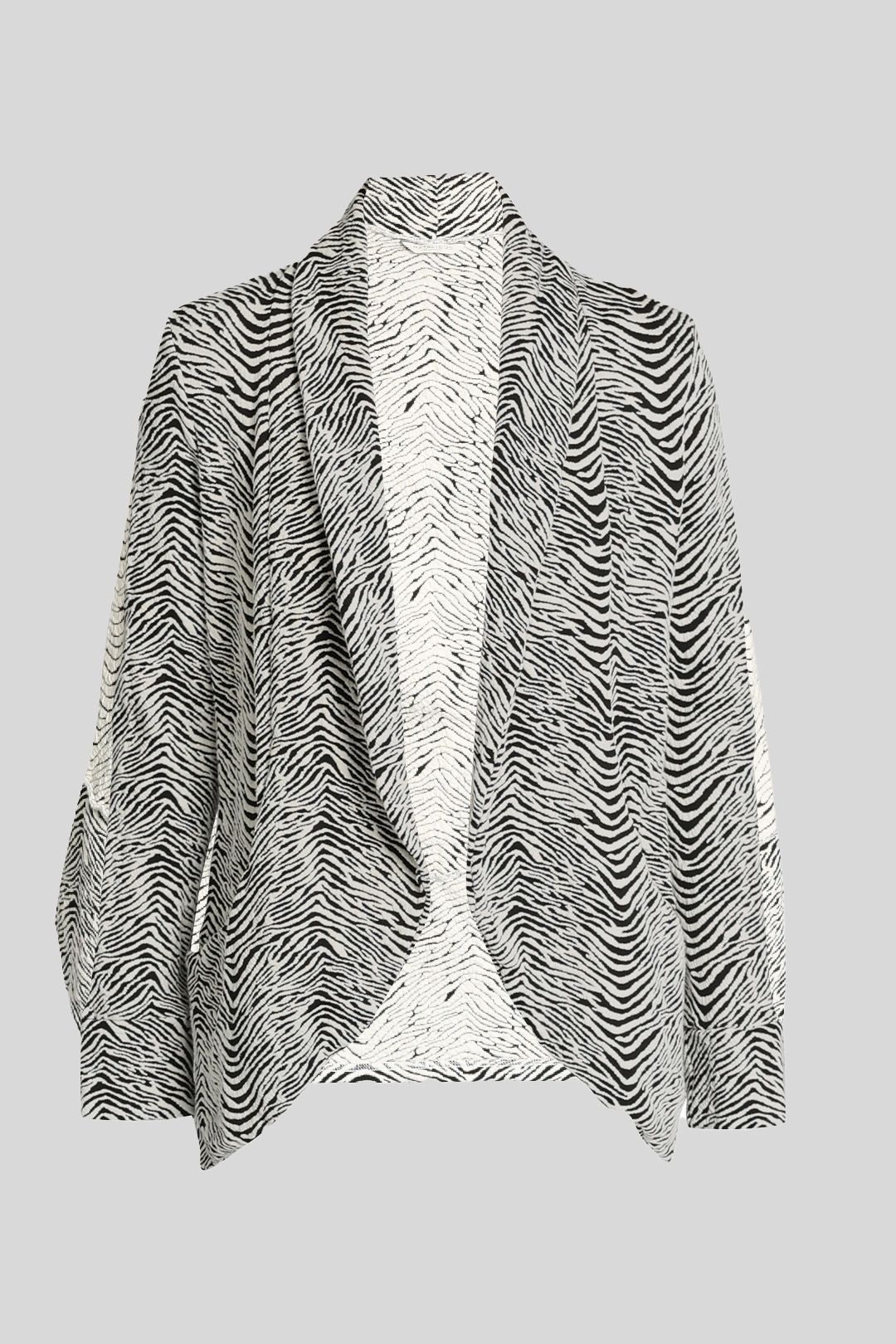 Zebra Print Stretch Collared Jacket 