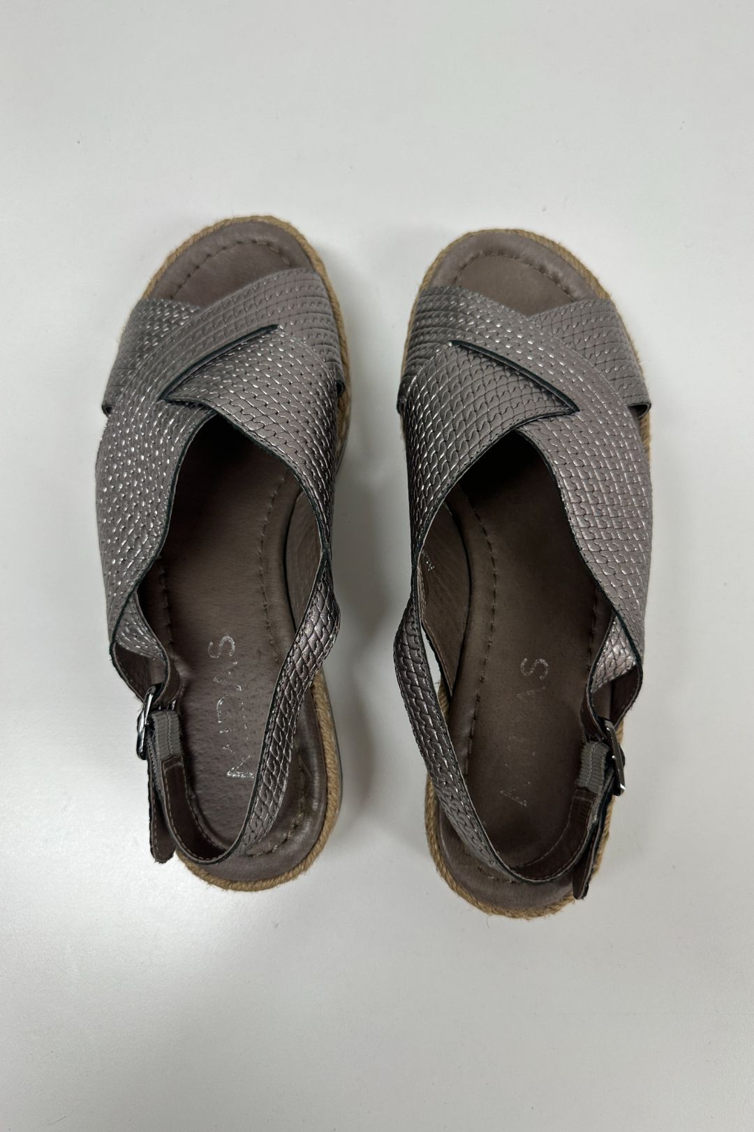 Metallic Bronze Flat Leather Sandals