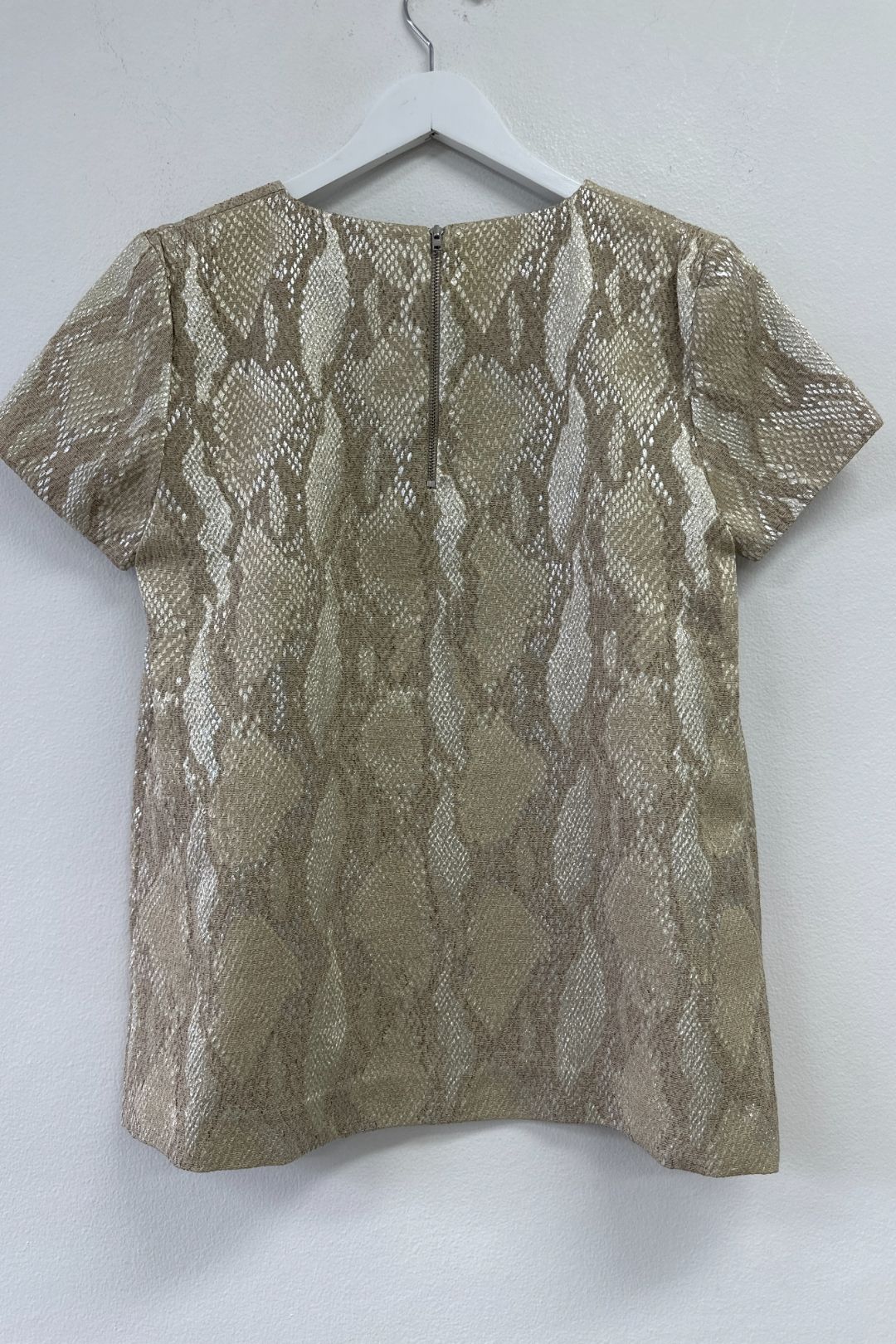 French Connection  Metallic Gold Top in Snake Print