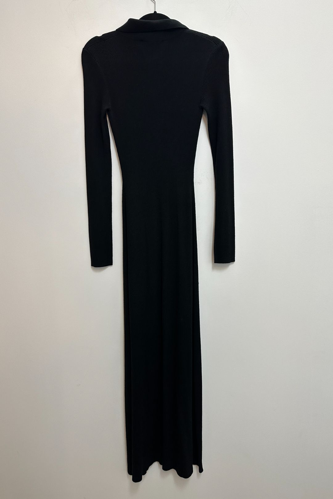 Mickey Knit Long Sleeve Maxi Dress in Black