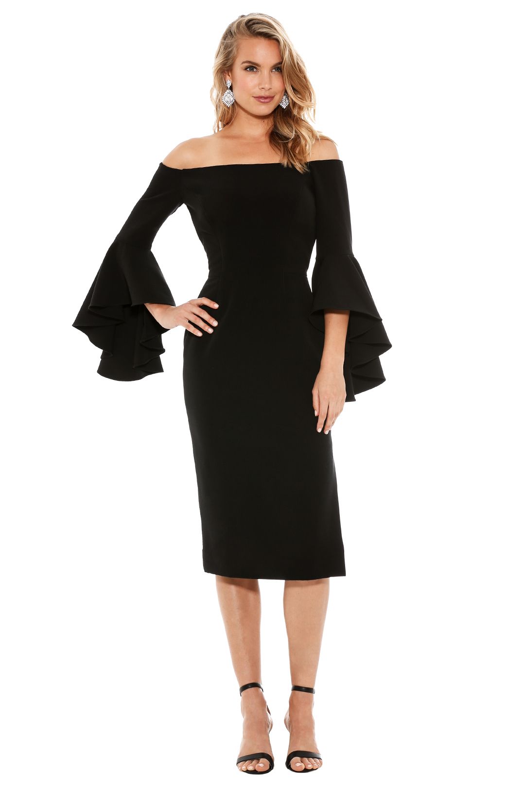 Milly - Cady Selena Slit Dress - Front - Black