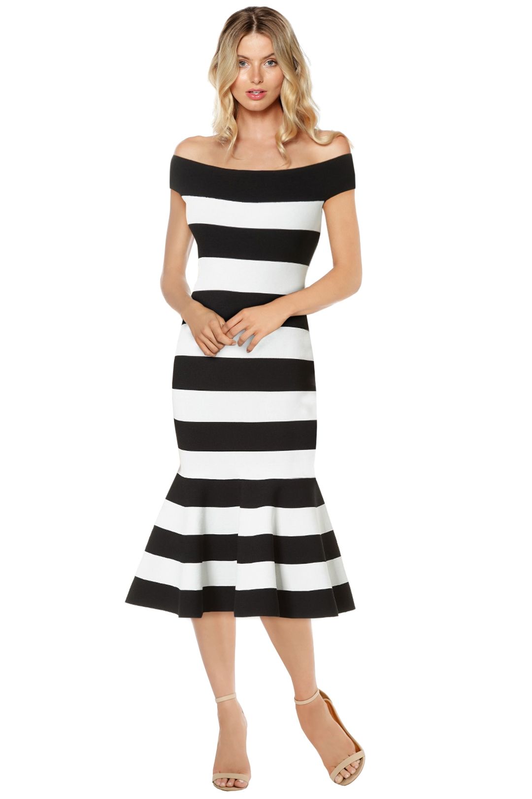 Milly - Mermaid Dress - Black White - Front