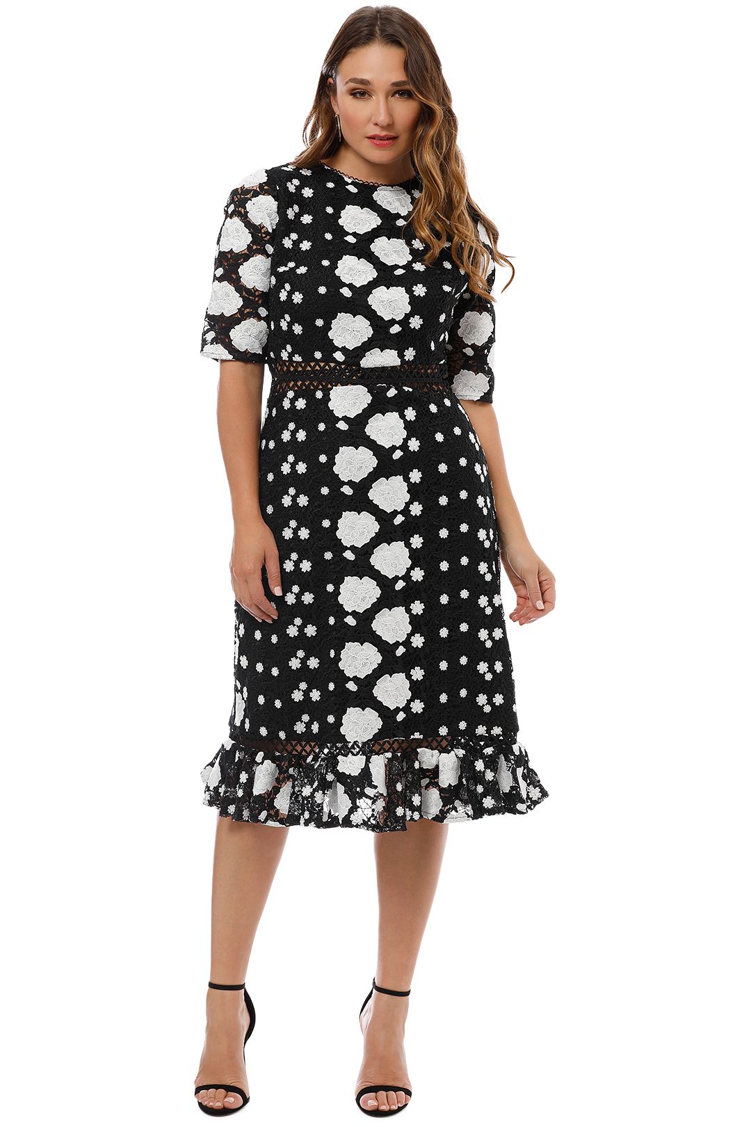 Ministry of Style - Wildflower Midi Dress - Black White - Front