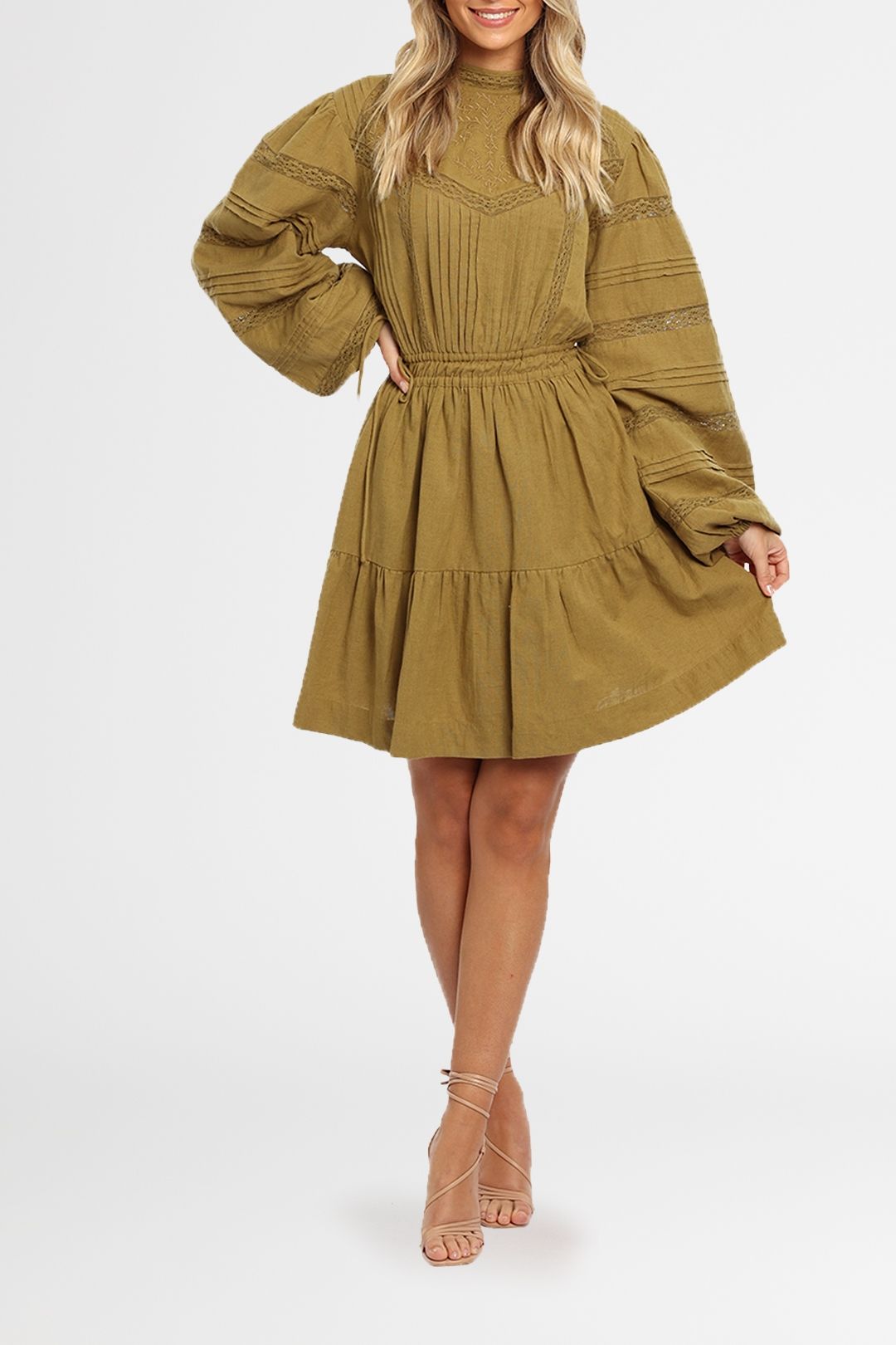 Ministry of Style Loom Mini Dress Green