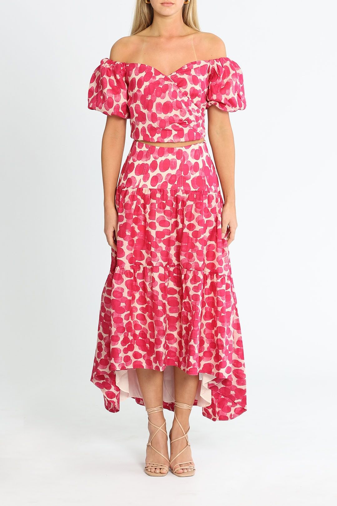 Ministry of Style Mottled Blossoms Top and Skirt Set