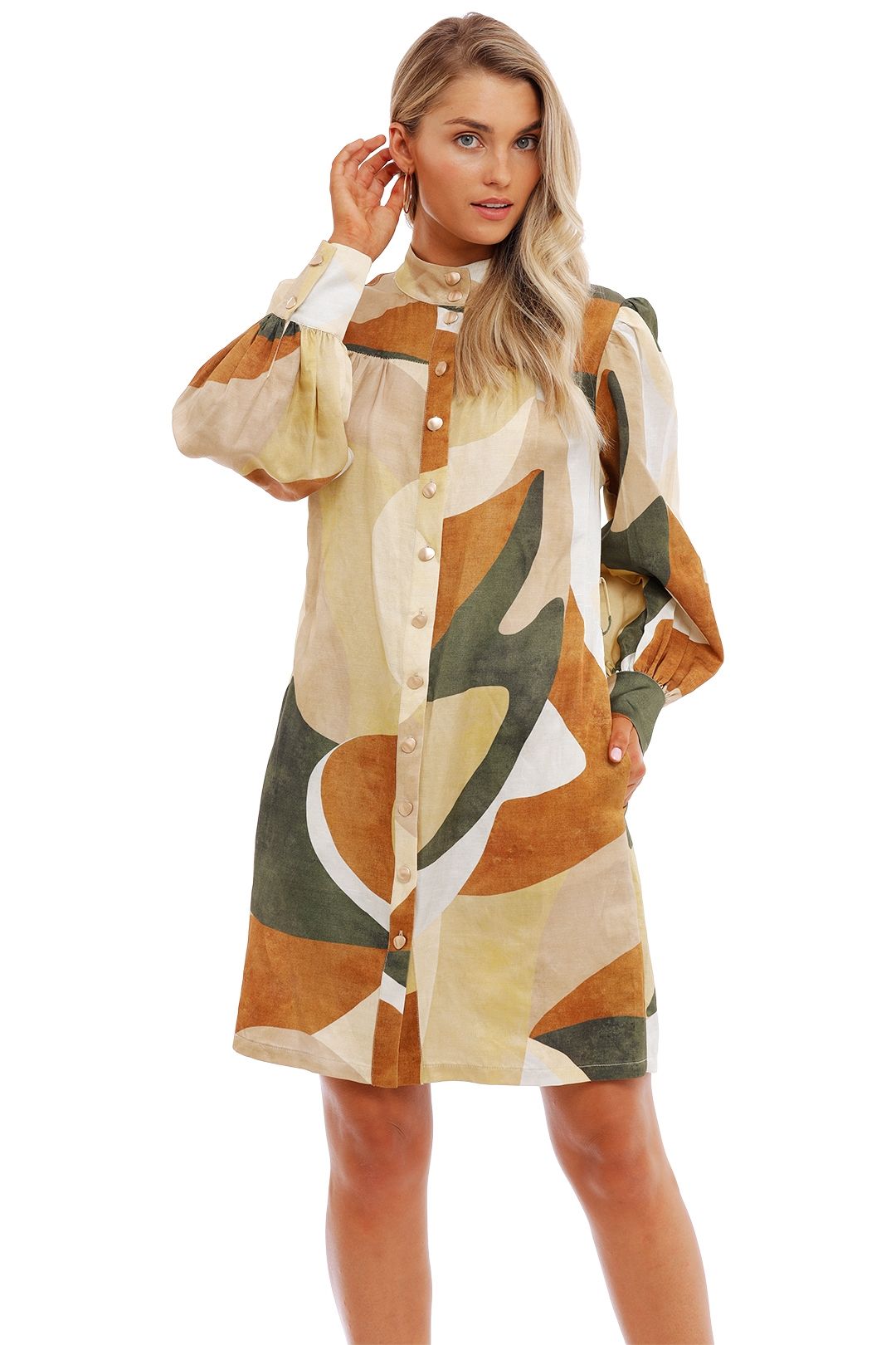 Ministry of Style Retro Resort Mini Dress high neck
