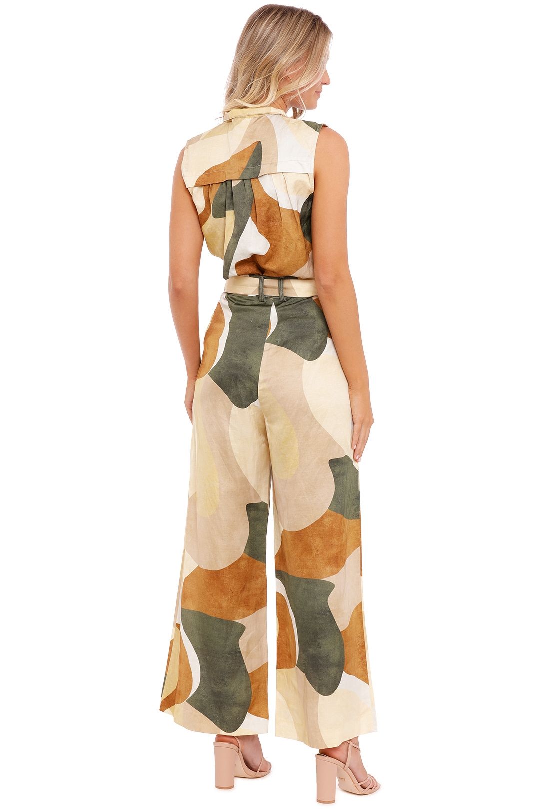 Ministry of Style Retro Resort Sleeveless Blouse Abstract Print