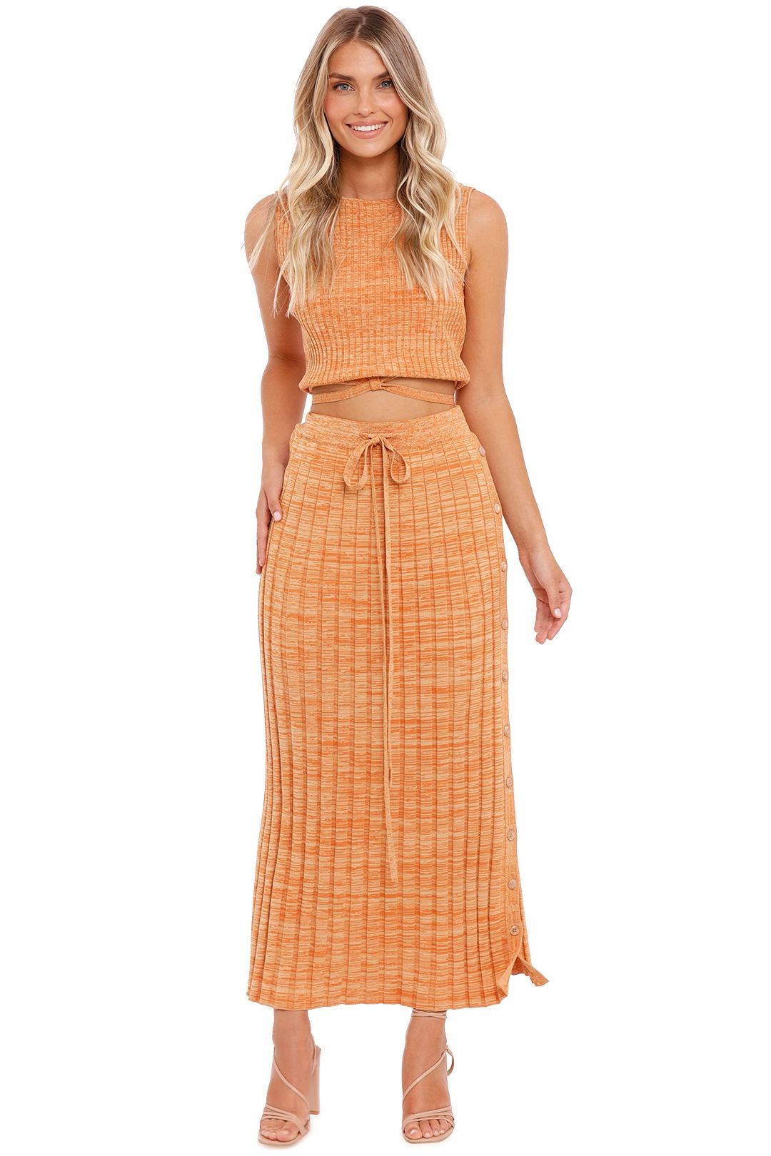 MINISTRY OF STYLE - Retrospective Knit Top And Skirt - Faded Citrus
