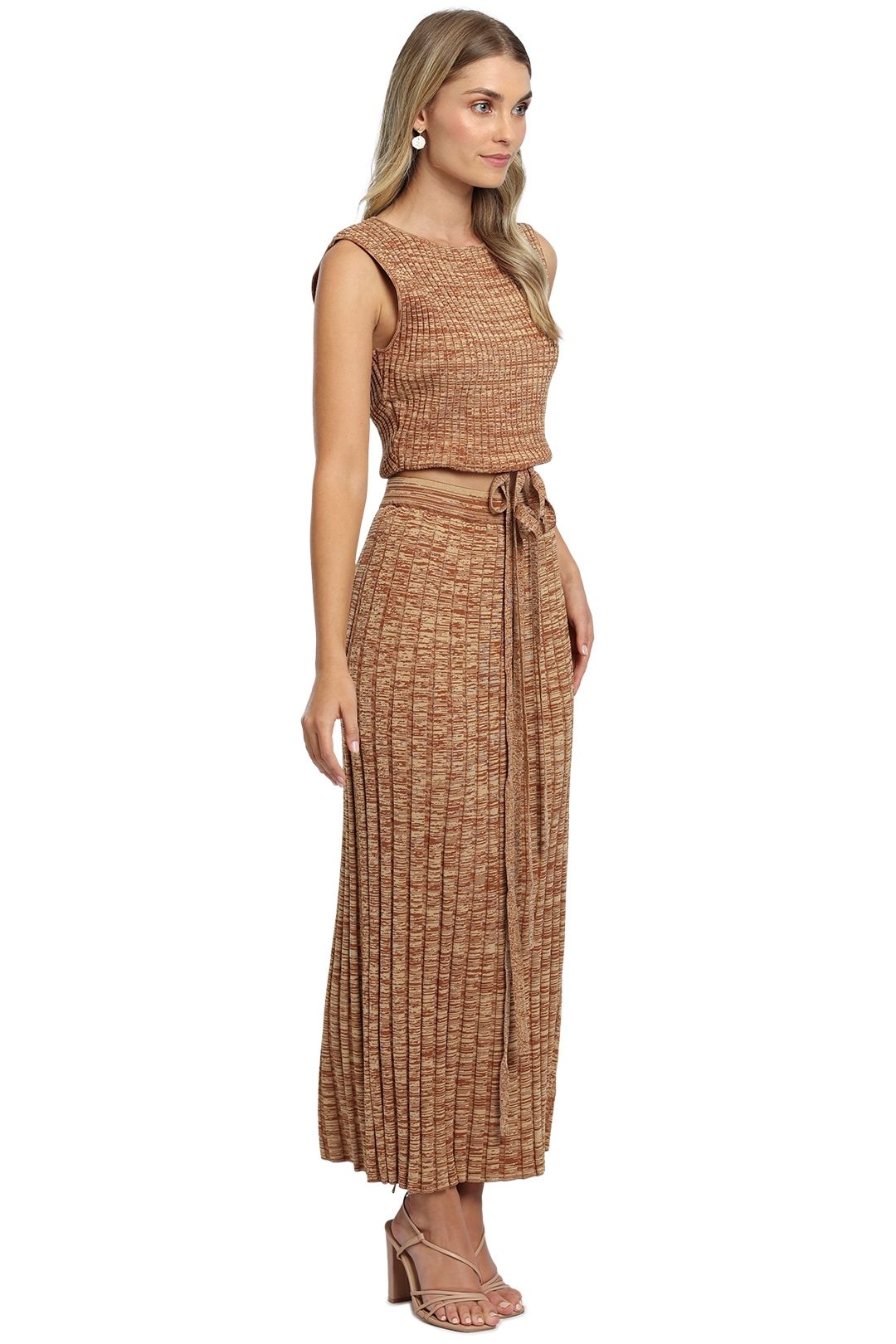 Ministry of Style Retrospective Knit Top and Skirt Set Copper