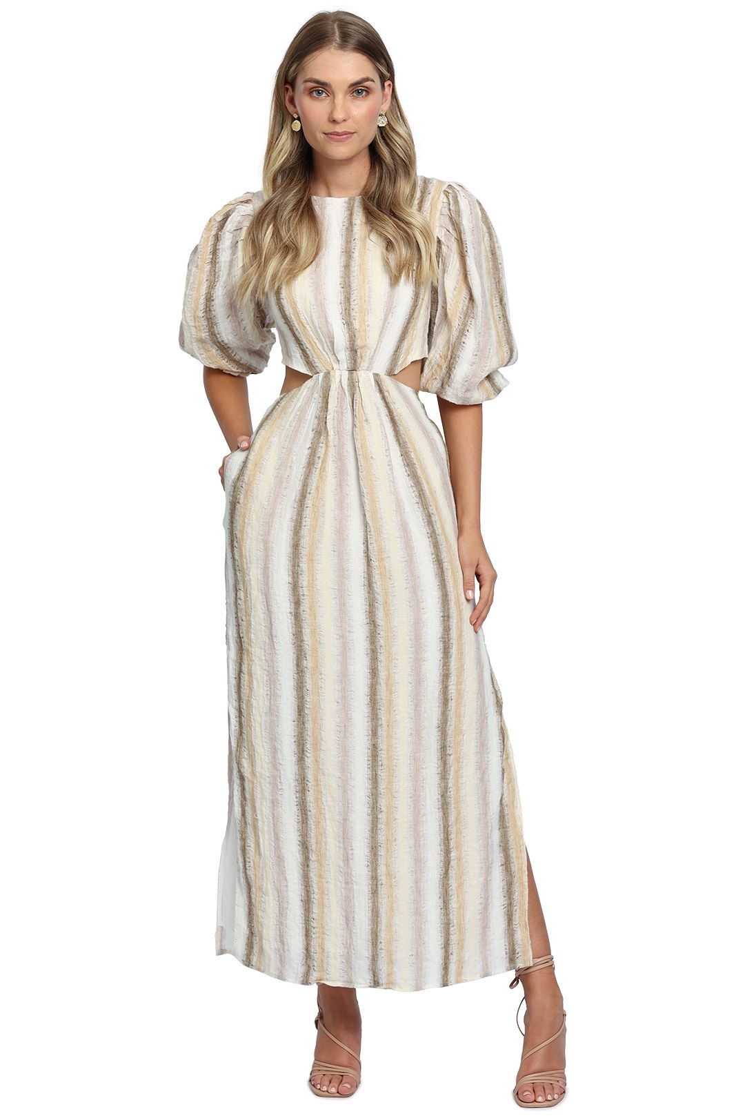 Ministry of Style Seventies Soul Stripe Maxi Dress cutout